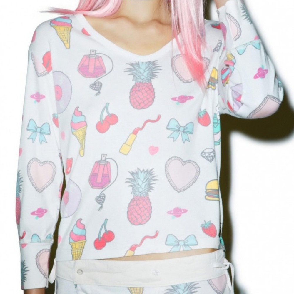 Wildfox Emoji print babysitter tee