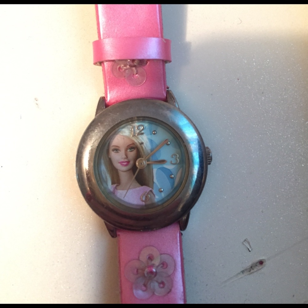 Barbie kids girls pink watch