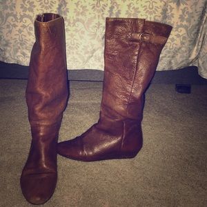 Steve madden brown leather riding boots