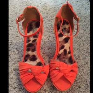 Orange Wedge Heels