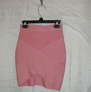 Pink Bandage Arched Mini Skirt
