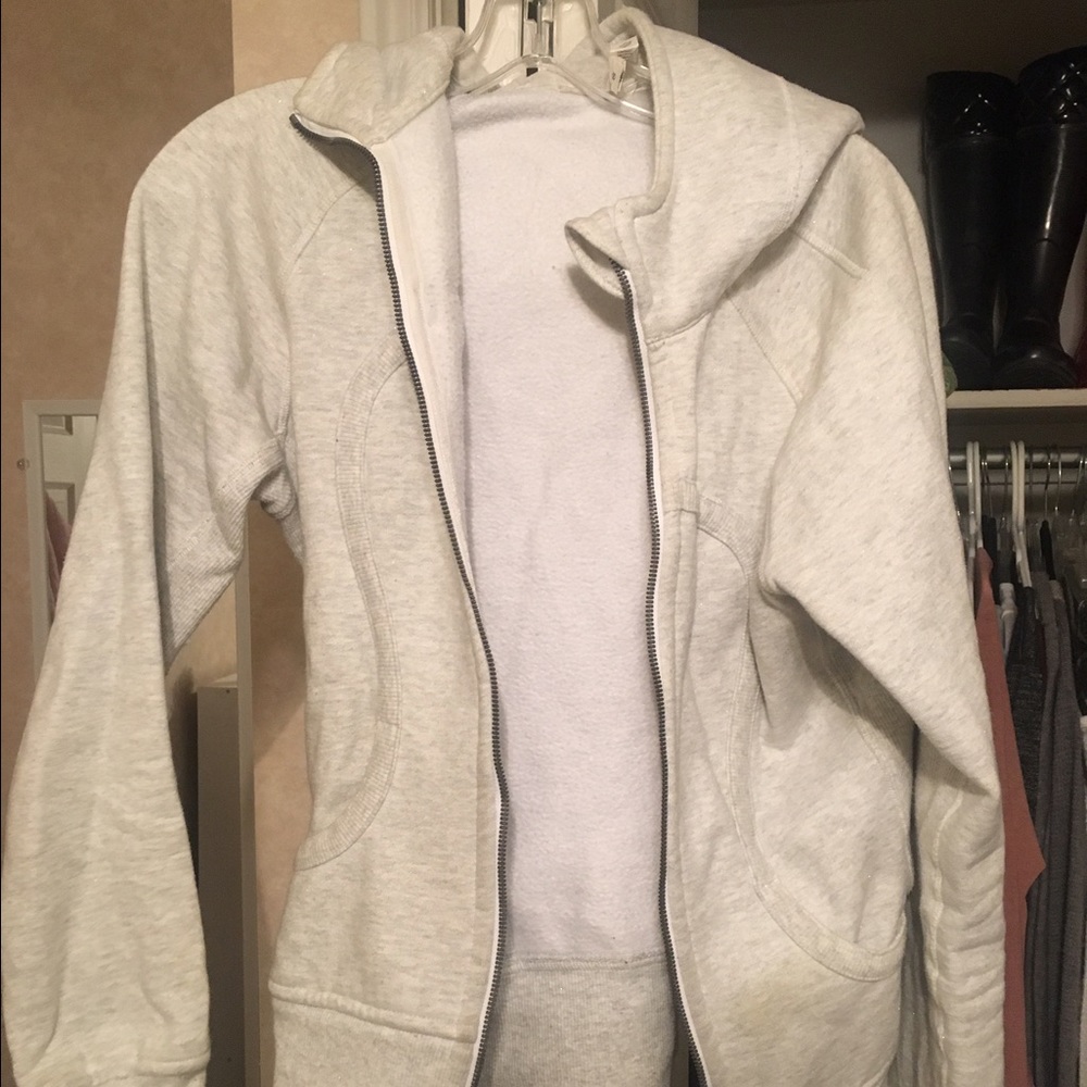 lululemon off white sparkle scuba hoodie
