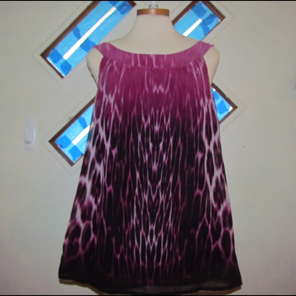 New Direction Wide Neck Purple to Black Blouse