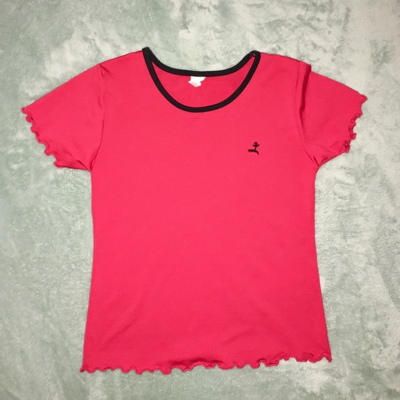 SO Red Crop Top Shirt Short Sleeve Anchor Navy Blue Crew Neck Juniors Size Small - Picture 4 of 4