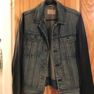 Rag and Bone Denim Jacket with Leather Sleeves
