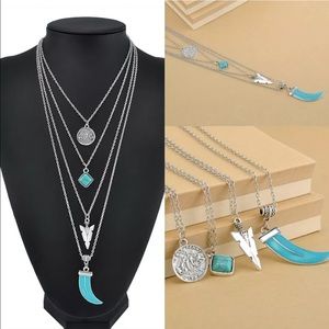 Turquoise silver necklace