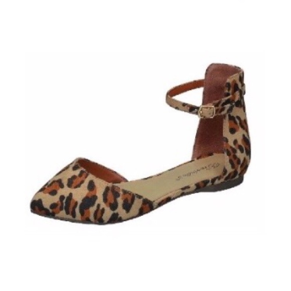 ❗️CLEARANCE❗️Leopard Pointed Strap Flats Sz 5.5-10 - Picture 3 of 3