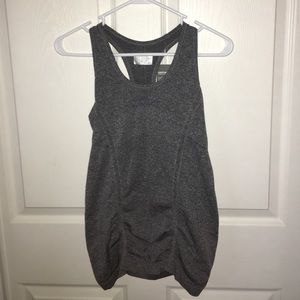 Heathered gray racer back tank top
