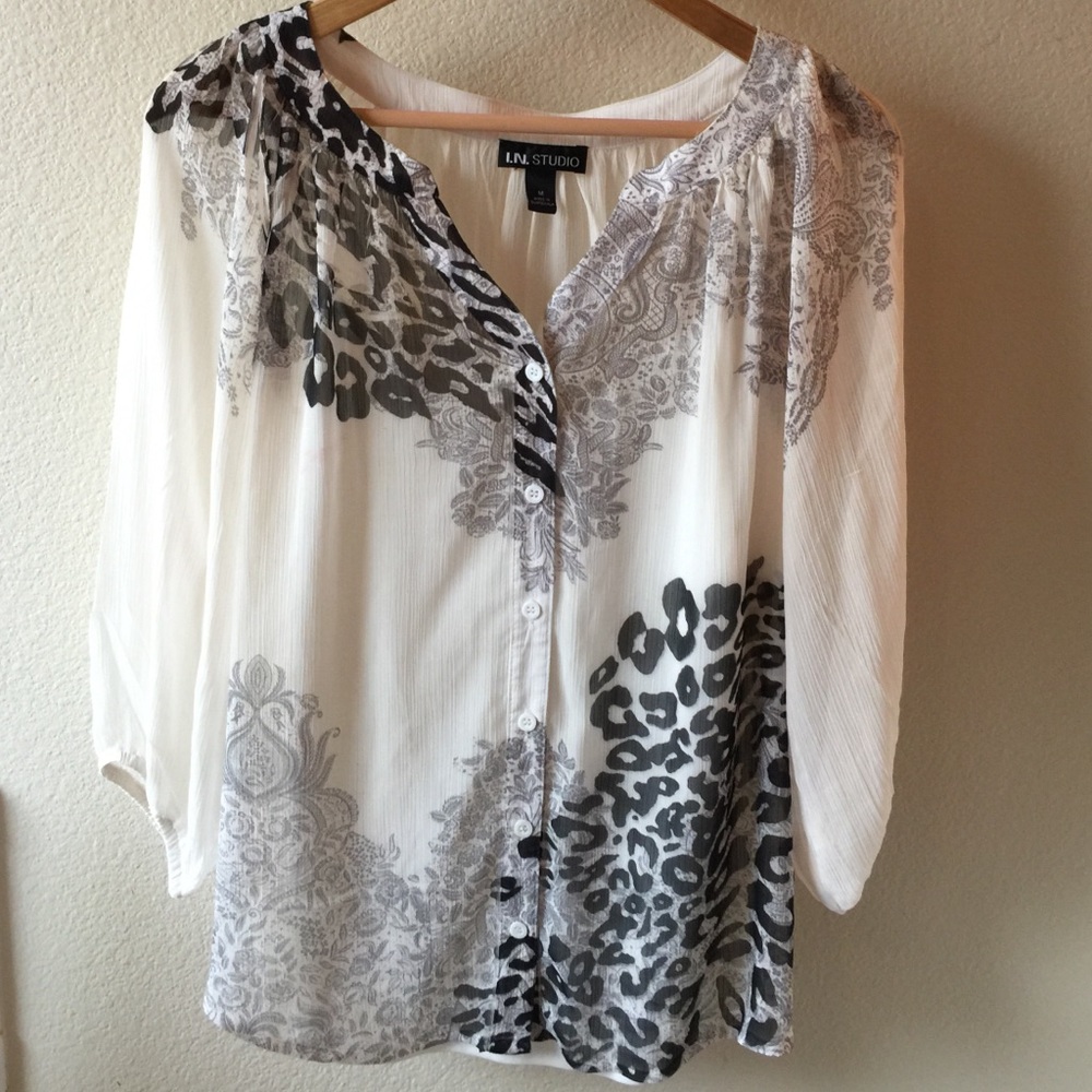 I.N. Studio sheer blouse