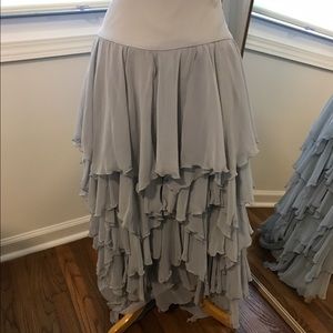 Free people light blue ruffle maxi skirt