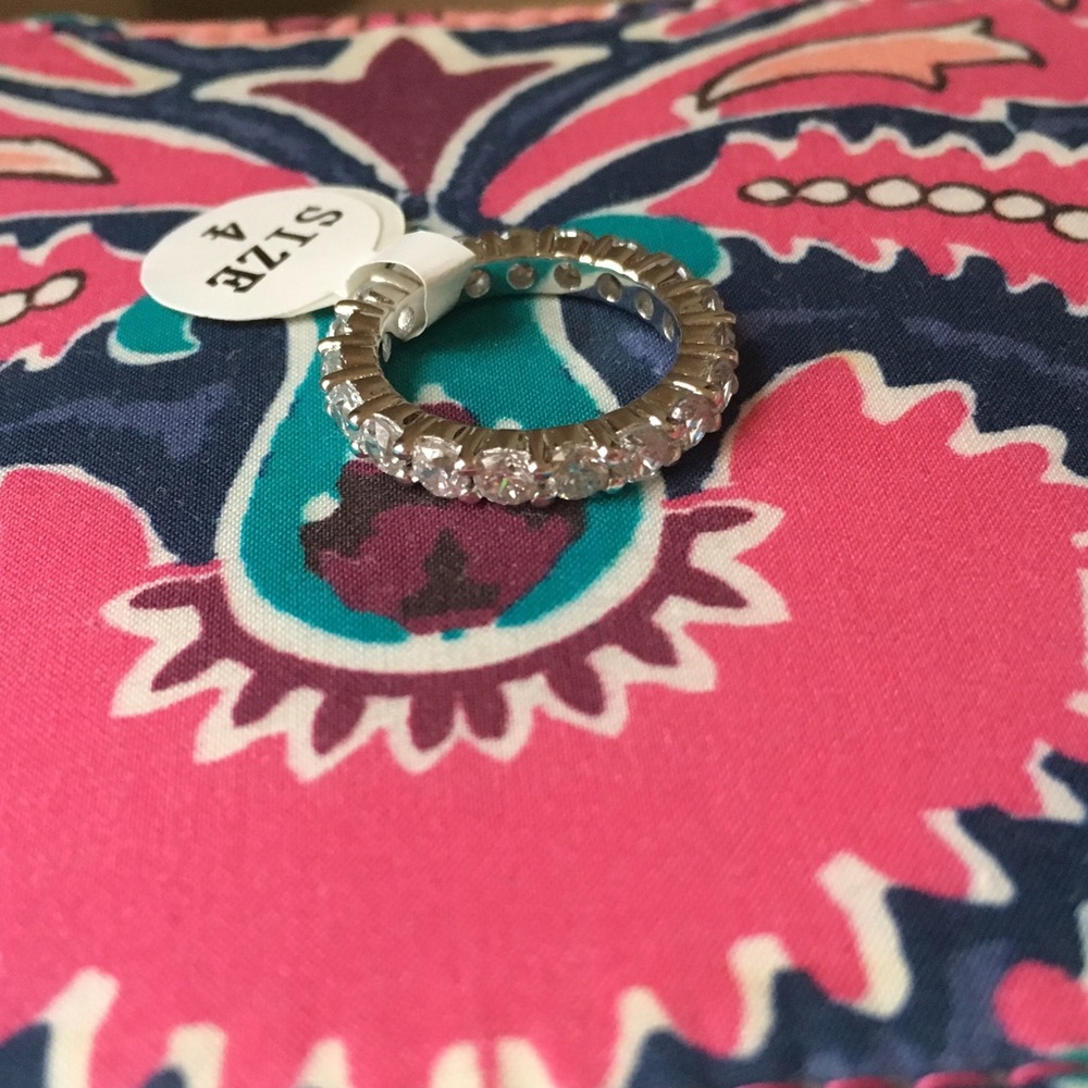 Brand new sterling silver ring with cubic zirconia