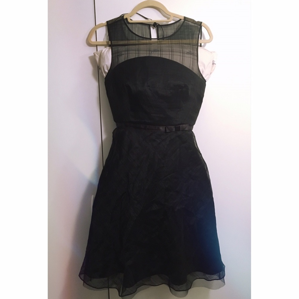 Black Express plaid silk dress