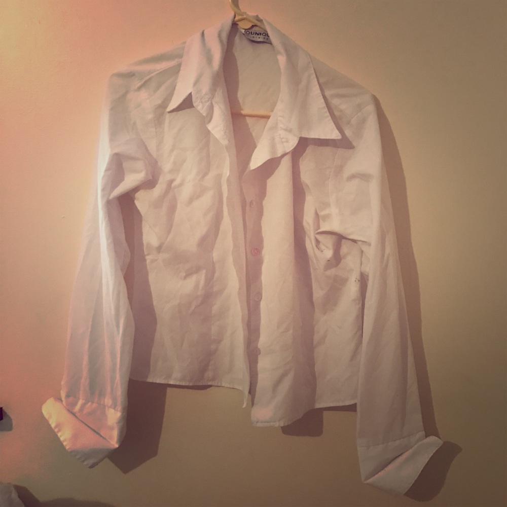 White button down top
