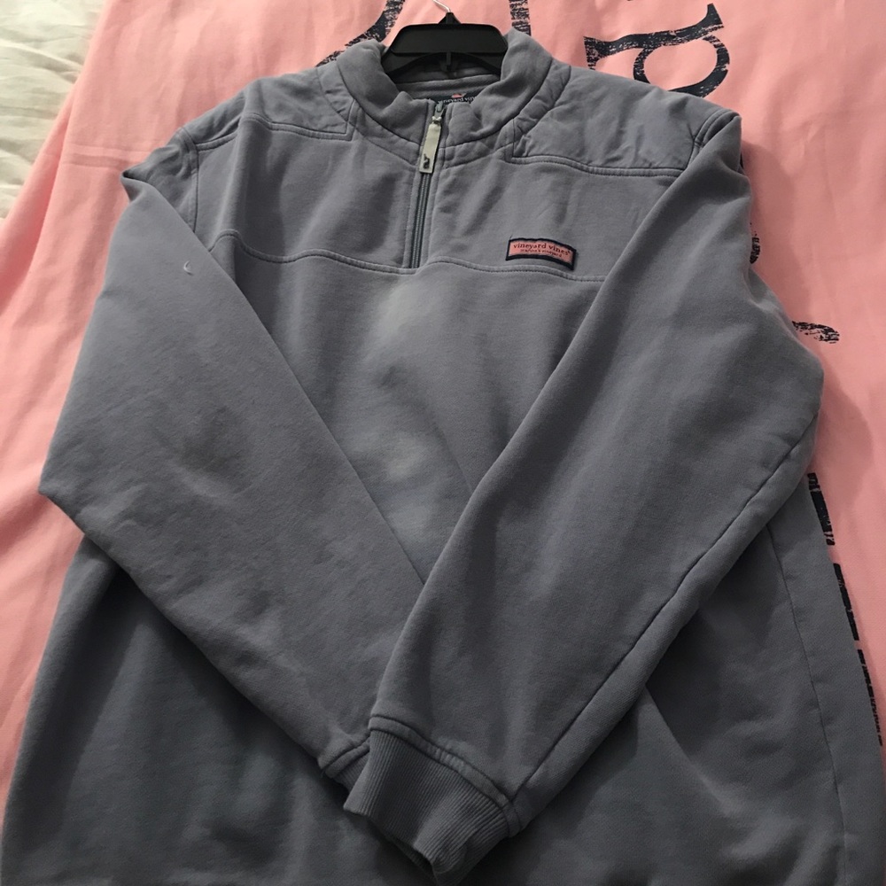 Large navy blue Vineyard Vines pullover shep shirt