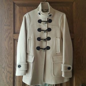 Banana Republic cream/ivory wool toggle coat
