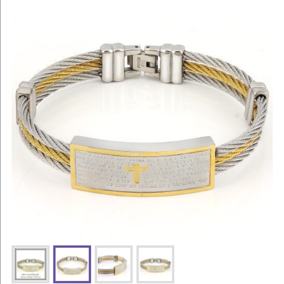Other - Inscribed Cable Bangle Bracelets Masculine Style