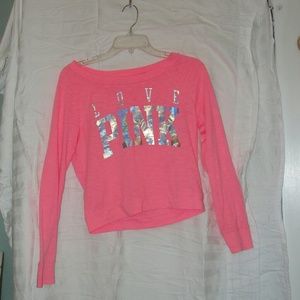 PINK Campus Long Sleeve Tee Small