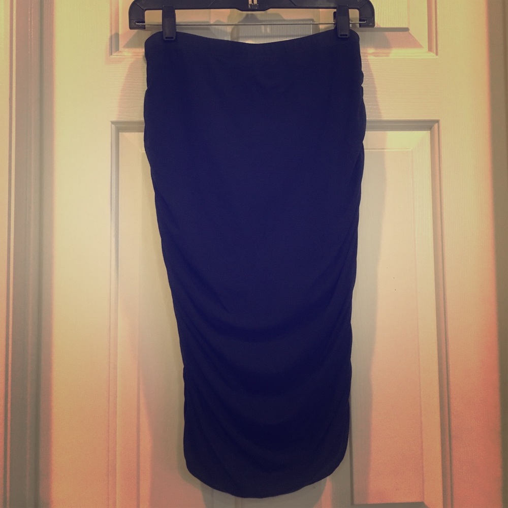 Womens dark blue stretchy pencil skirt