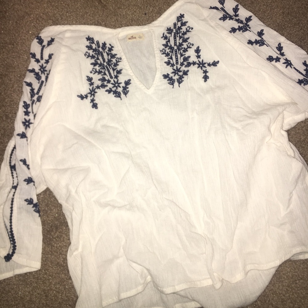cut out shirt with floral design