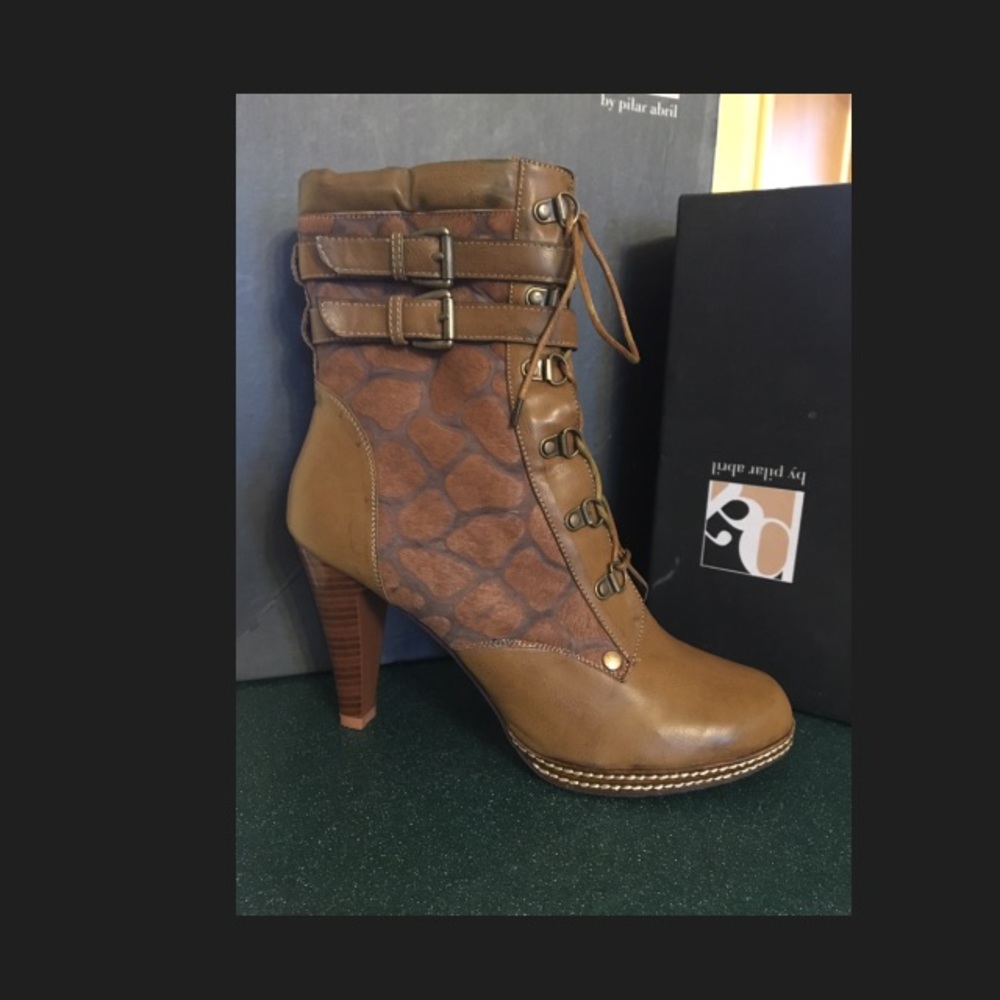 Pilar Abril Animal Print Heel Boots