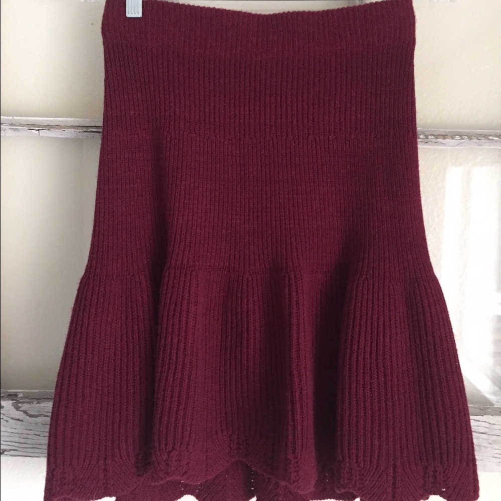 Maroon Knit Skirt