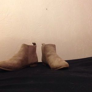 Nude Suede Booties