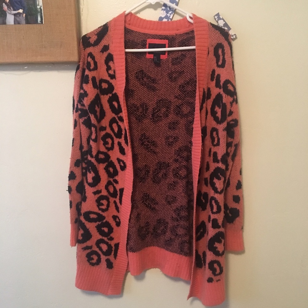Forever 21 leopard cardigan