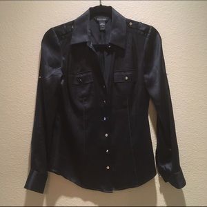 White House Black Market Silk button down