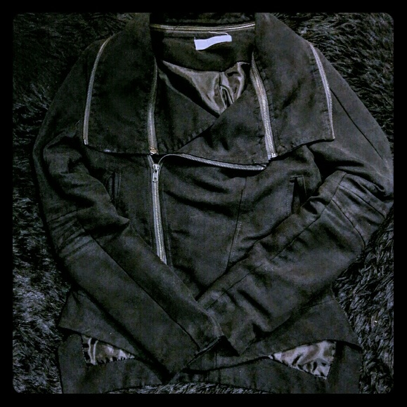 Lola Jackets & Blazers - Asymmetrical Suede Zip-Off Convertable Moto Jacket