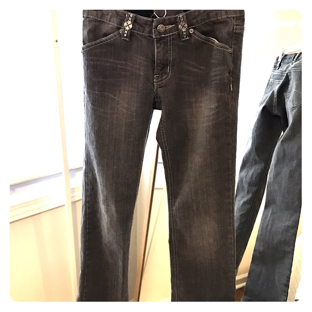 Acne grey embellished jeans