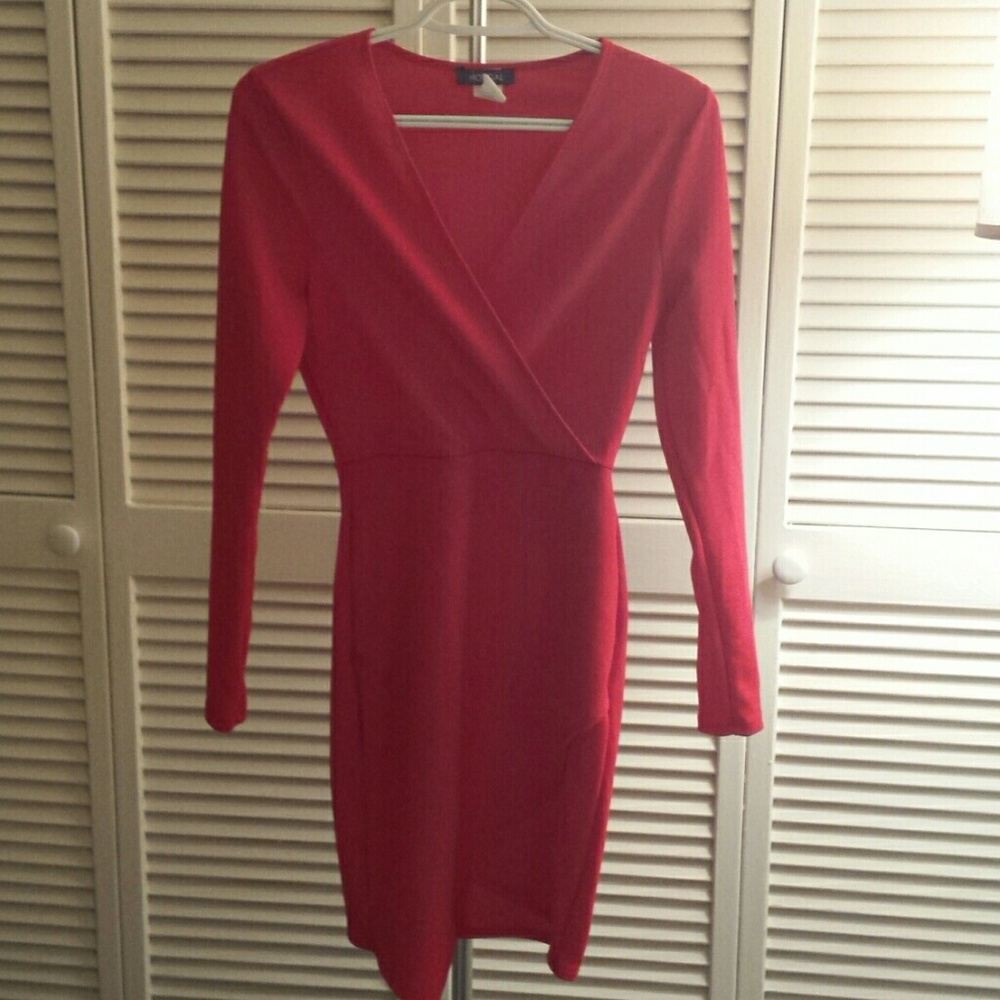 Red Long Sleeve Bodycon Dress