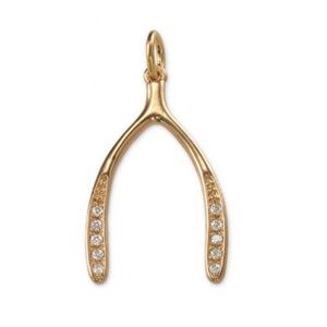 Stella and Dot Wishing bone charm-gold