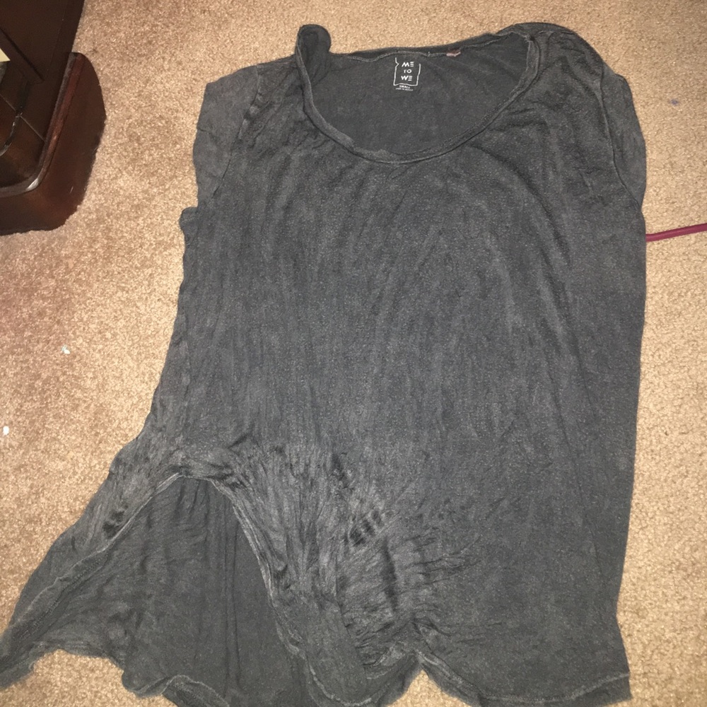 long gray shirt with slit