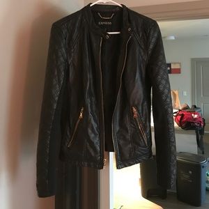 Black faux leather jacket