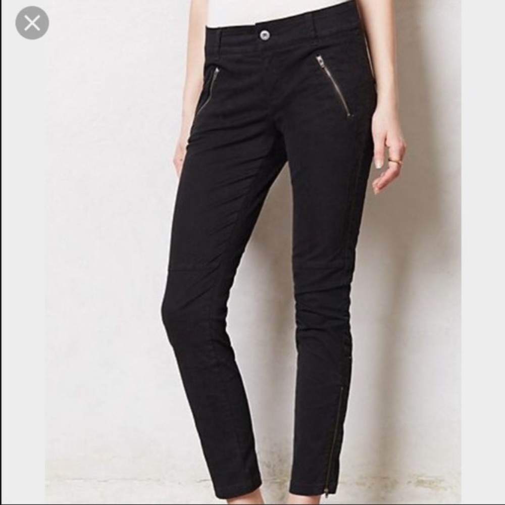 Anthropologie Pilcro black moto pant size 8
