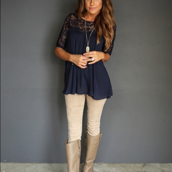 NEW!! 1 LEFT! Never Worn! Navy Criss Cross Back - Picture 3 of 4