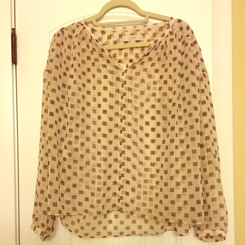 Loft Petite Sheer Top