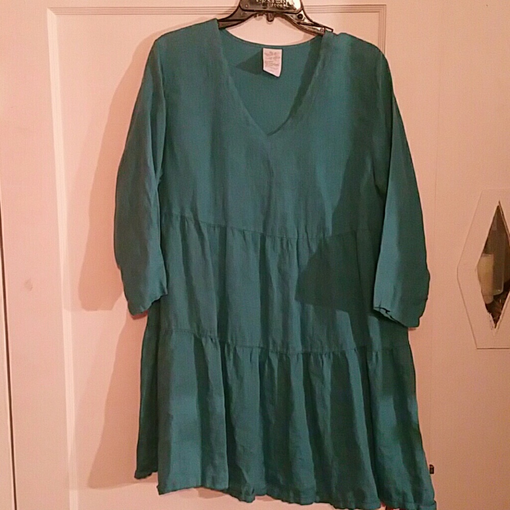 Turquoise Linen tunic