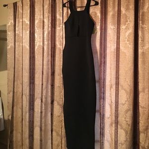 Sexy black dress with high slit