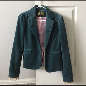 Juicy Couture Hunter Green velvet blazer. Size 4