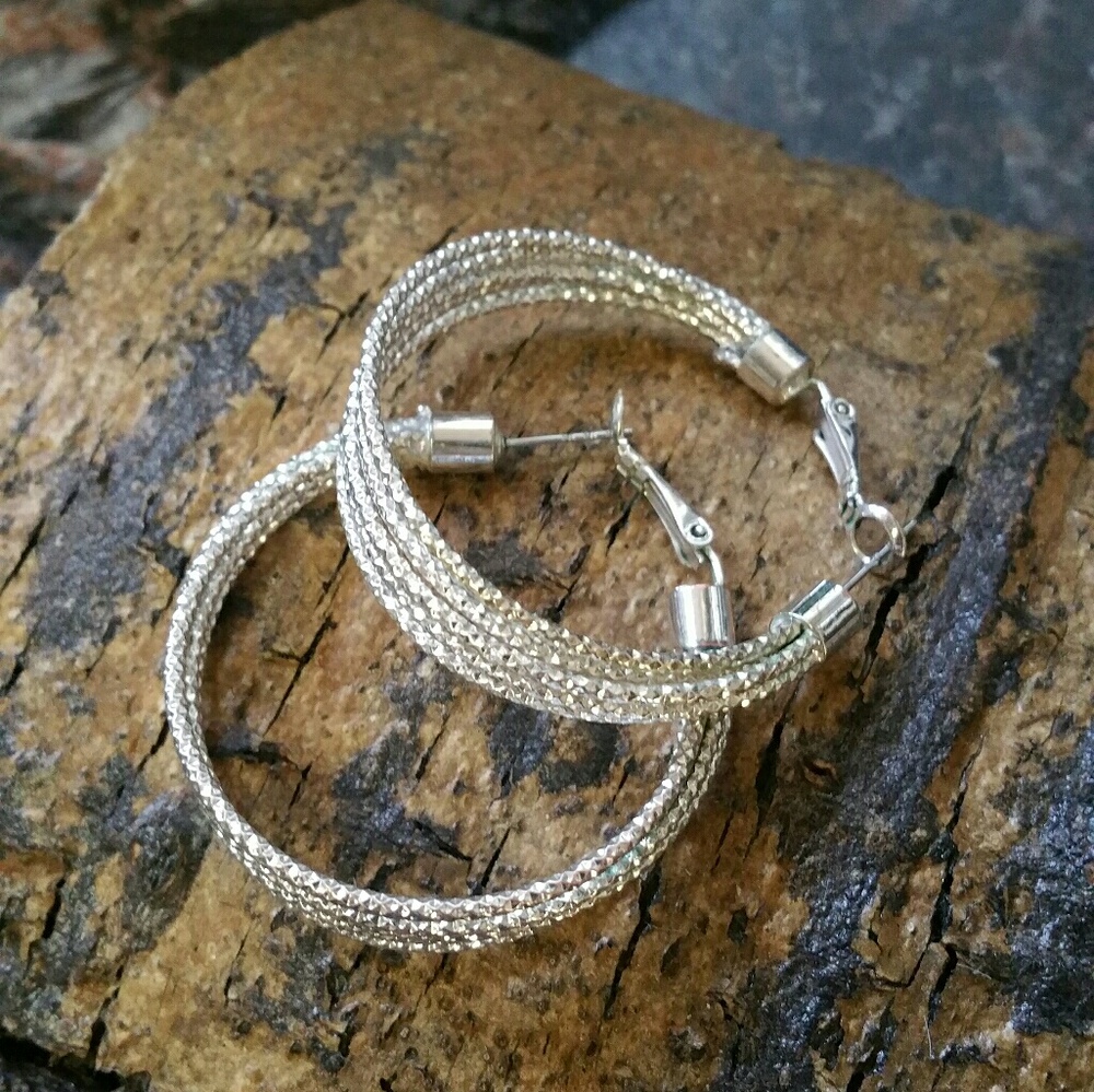 Silver tone earrings