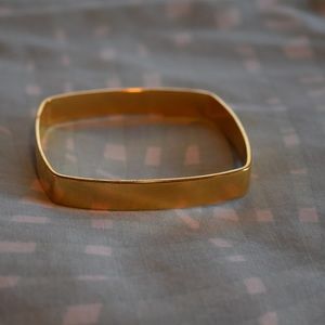 Gold square bangle bracelet