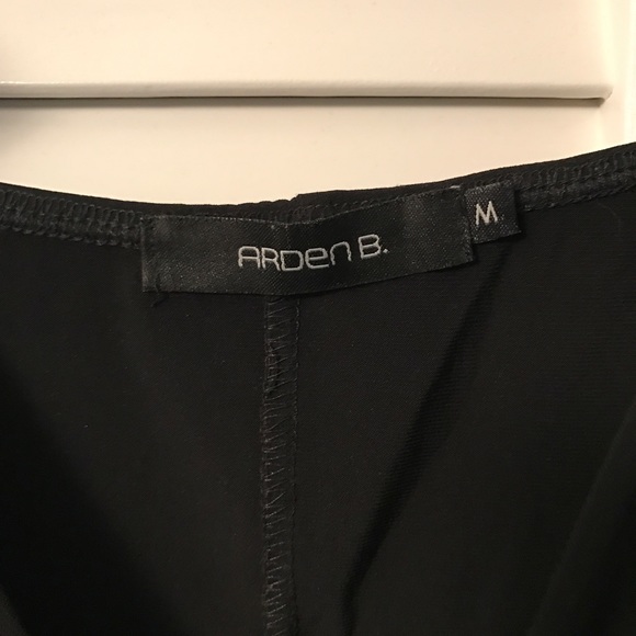 Arden B Black Asymmetrical Tank w/ Frayed Straps - Picture 3 of 4