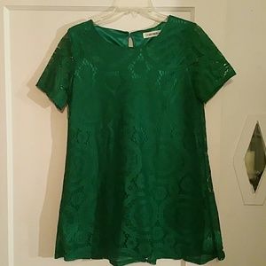 Emerald green lace dress