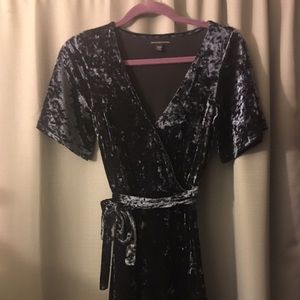 Velvet wrap dress