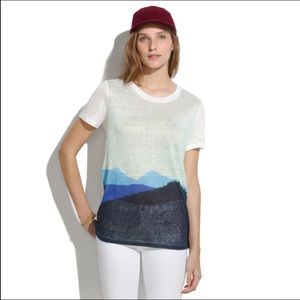 Madewell Linen Tee in Colorblock Mountains