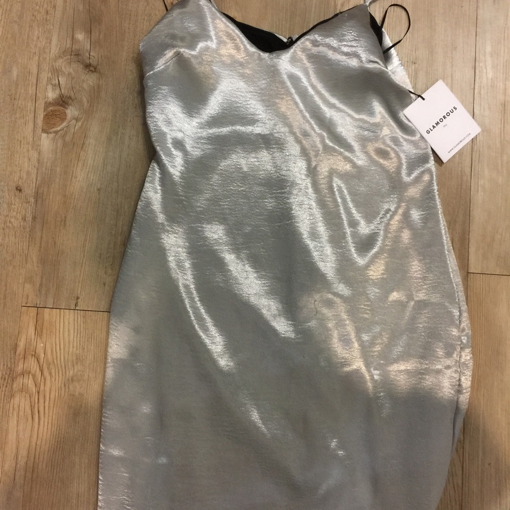 ASOS silver slip dress