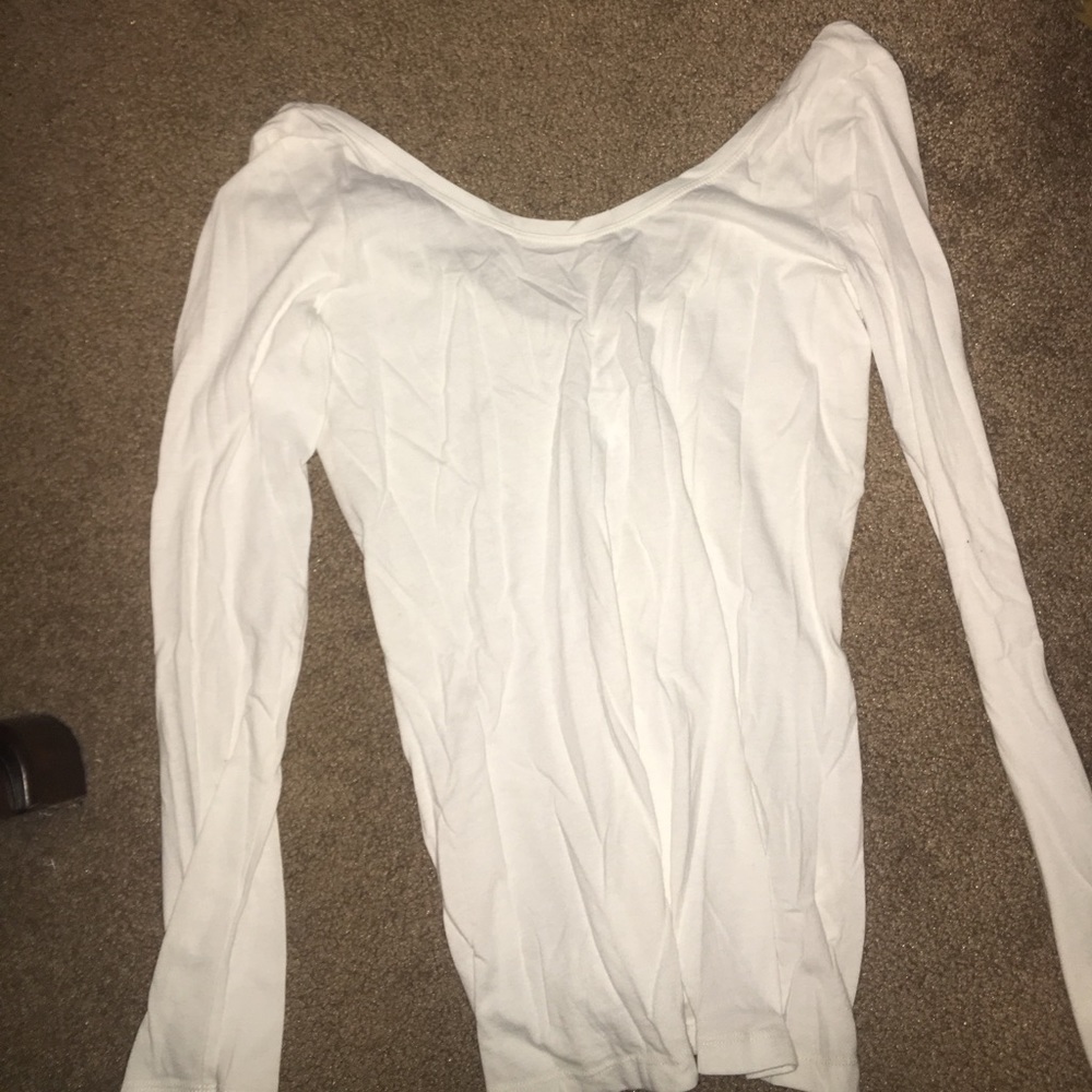 white workout shirt
