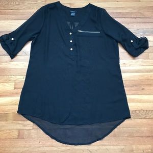 Women's black dress shirt