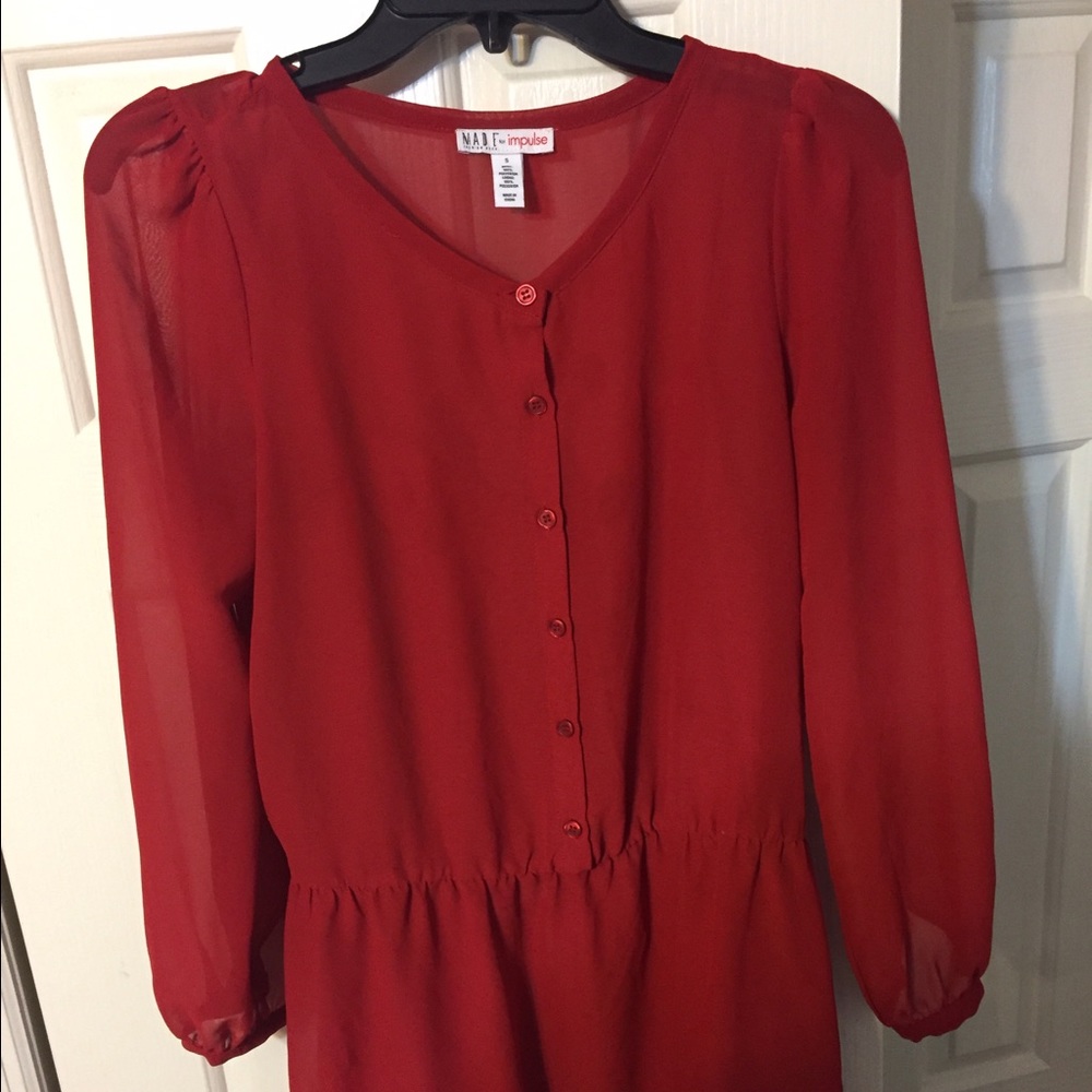 Red long sleeve dress from Macy's - Size small